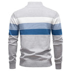 Men’s Striped Mock Neck Pullover Sweater