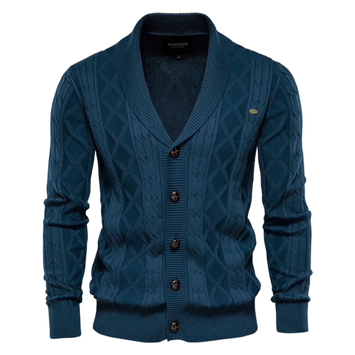 Men’s Argyle Button Front Cardigan Sweater