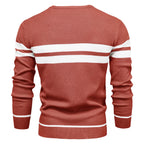 Men’s Striped Long Sleeve Knit Pullover Sweater