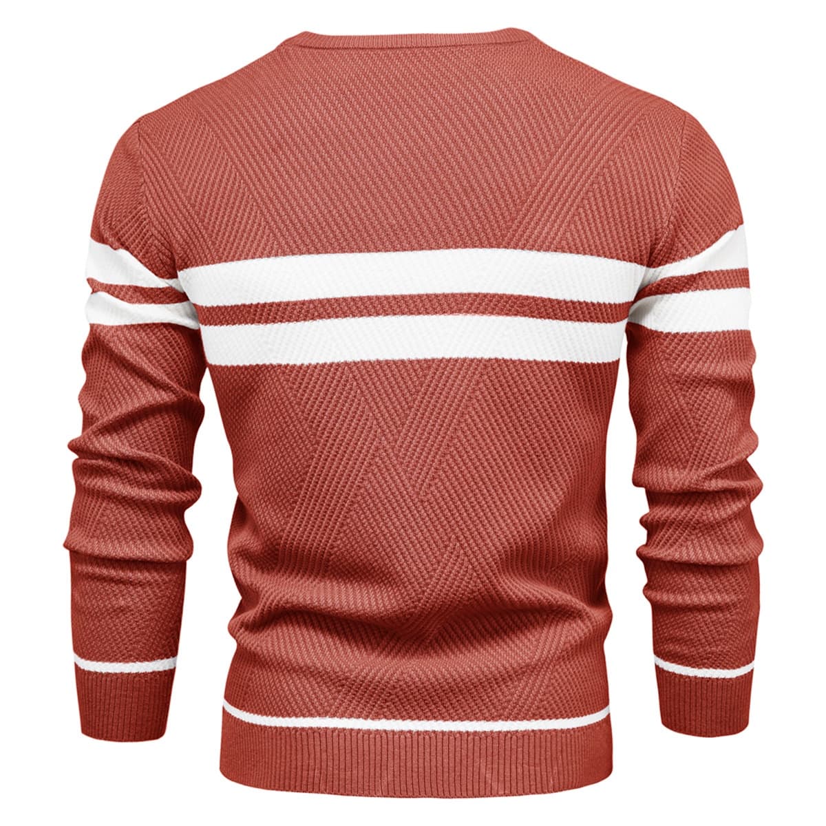 Men’s Striped Long Sleeve Knit Pullover Sweater