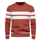 Men’s Striped Long Sleeve Knit Pullover Sweater