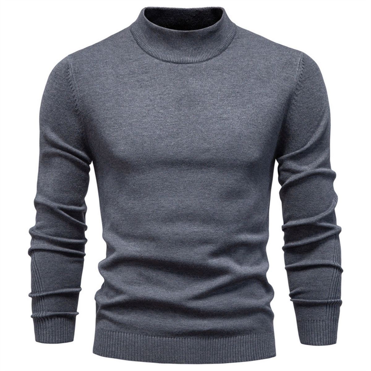 Men’s Solid Mockneck Pullover Sweater
