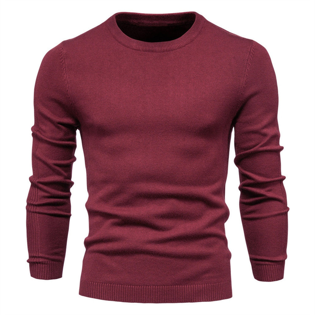 Men’s Casual Solid Crewneck Sweater
