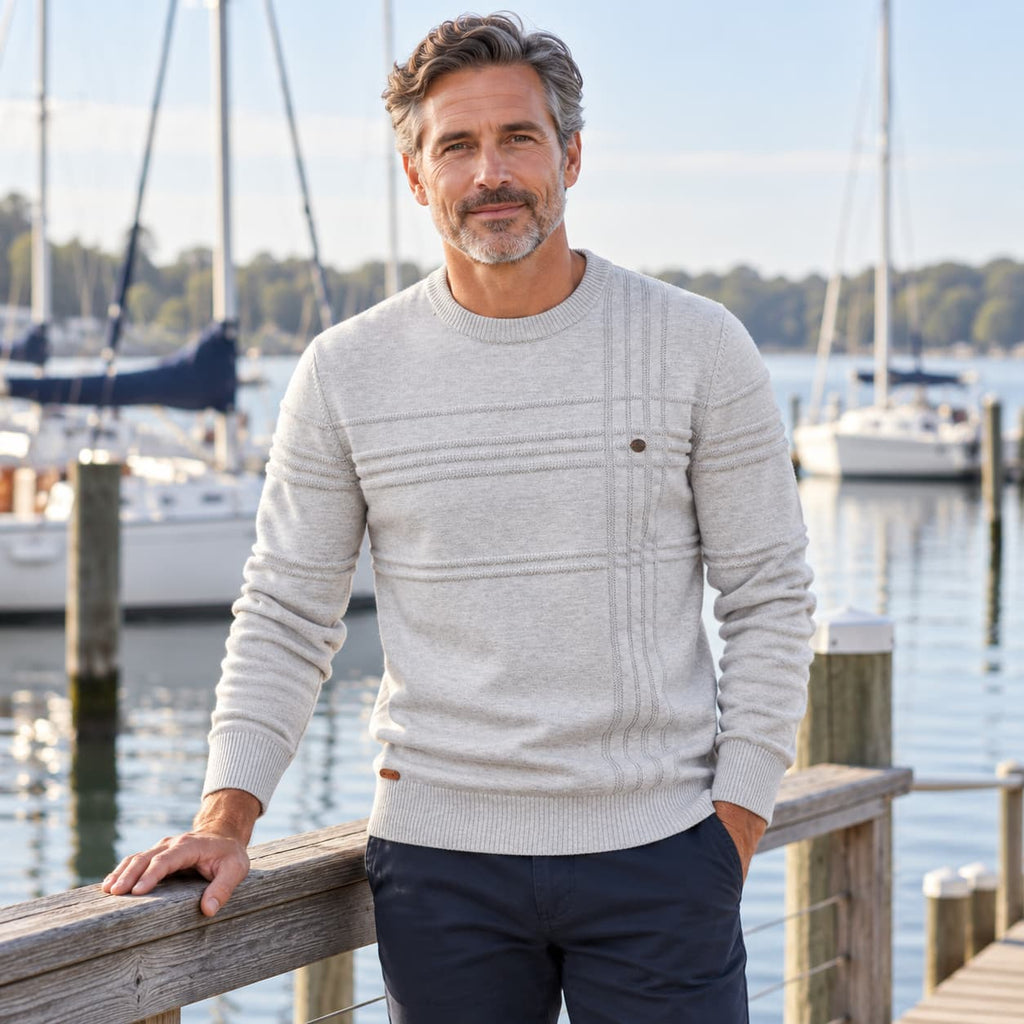Men’s Geometric Ribbed Knit Pullover