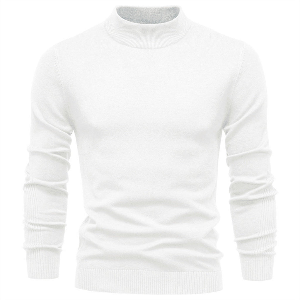 Men’s Solid Mockneck Pullover Sweater