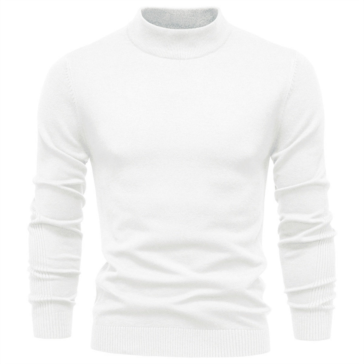 Men’s Solid Mockneck Pullover Sweater