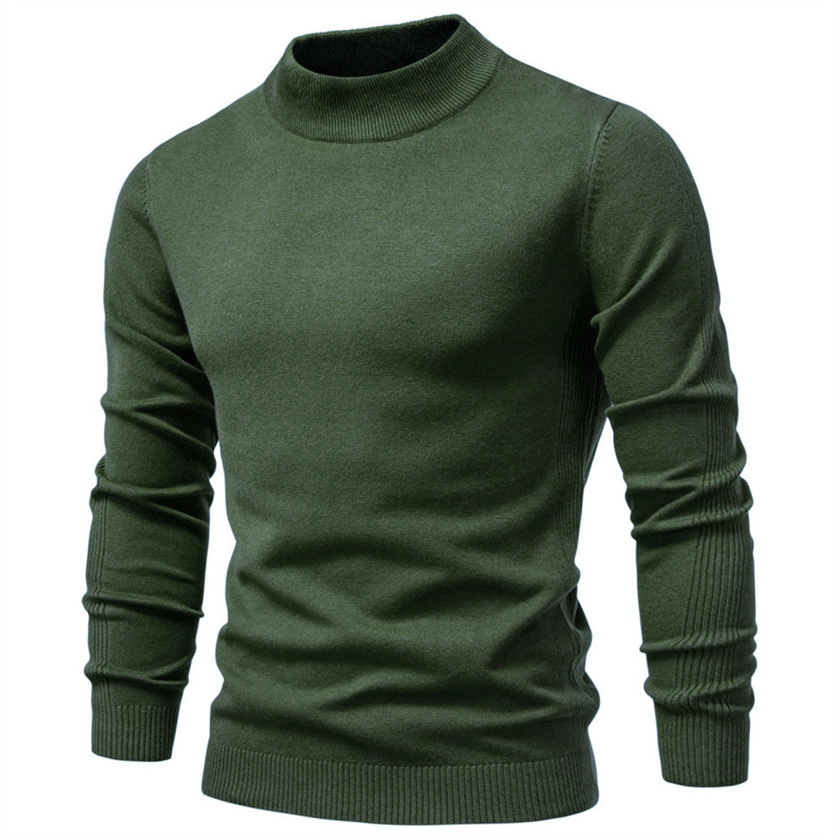 Men’s Solid Mockneck Pullover Sweater