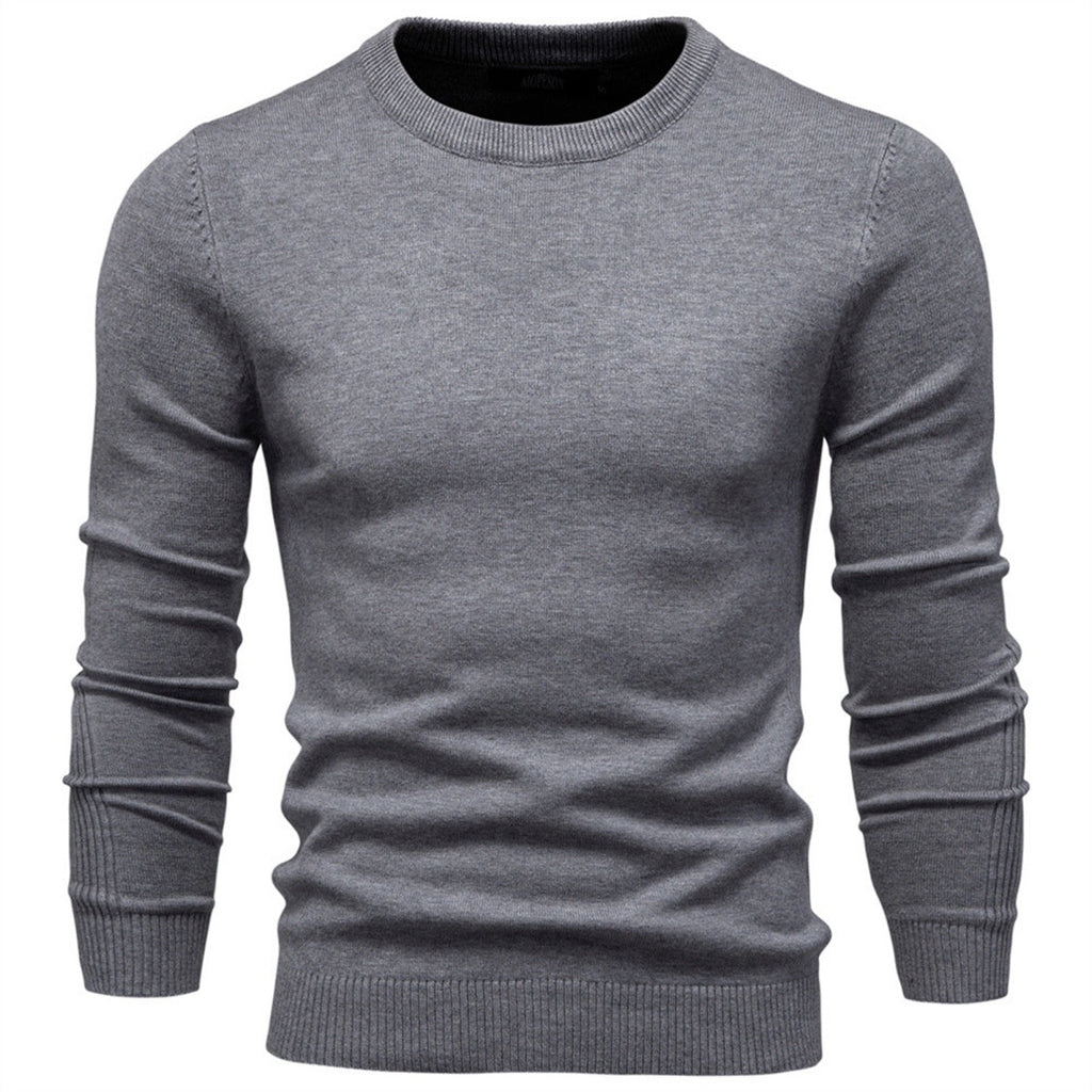 Men’s Casual Solid Crewneck Sweater
