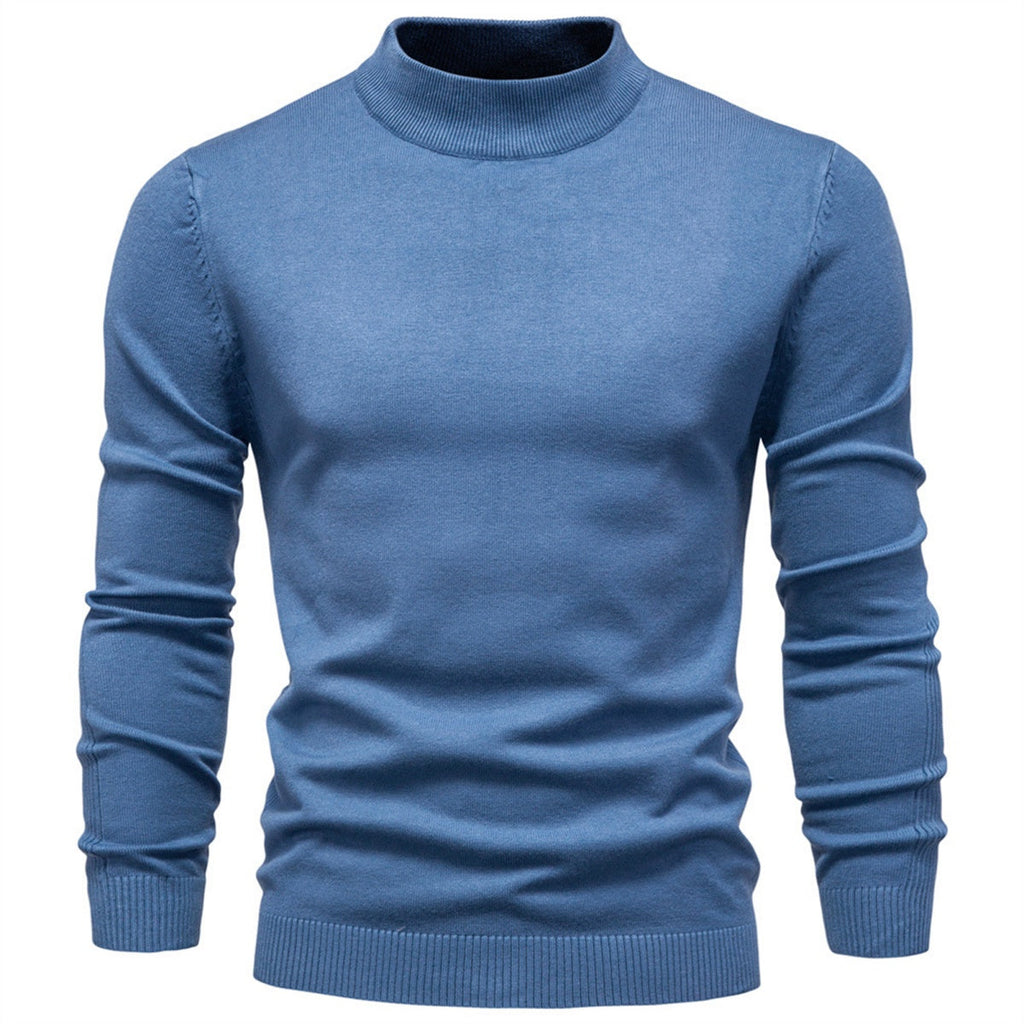 Men’s Solid Mockneck Pullover Sweater