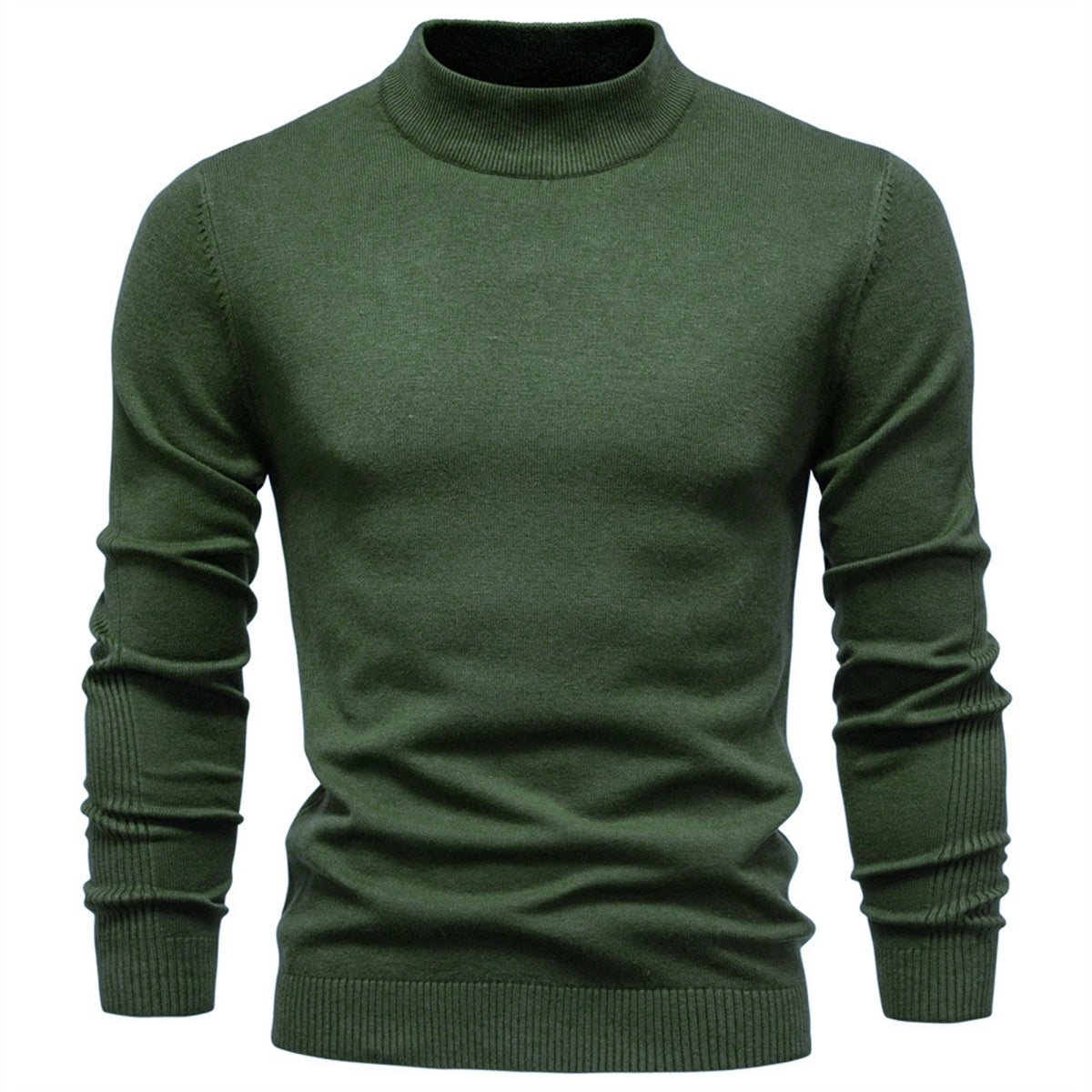 Men’s Solid Mockneck Pullover Sweater