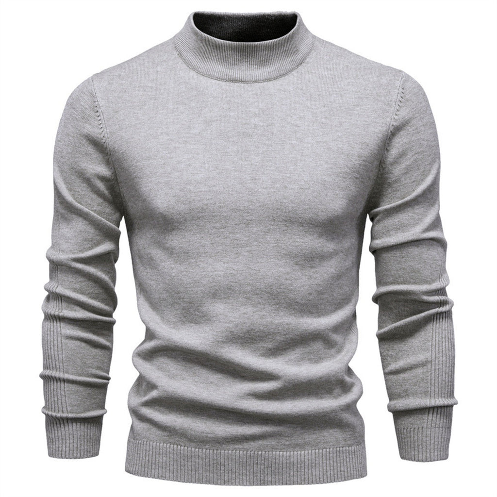 Men’s Solid Mockneck Pullover Sweater