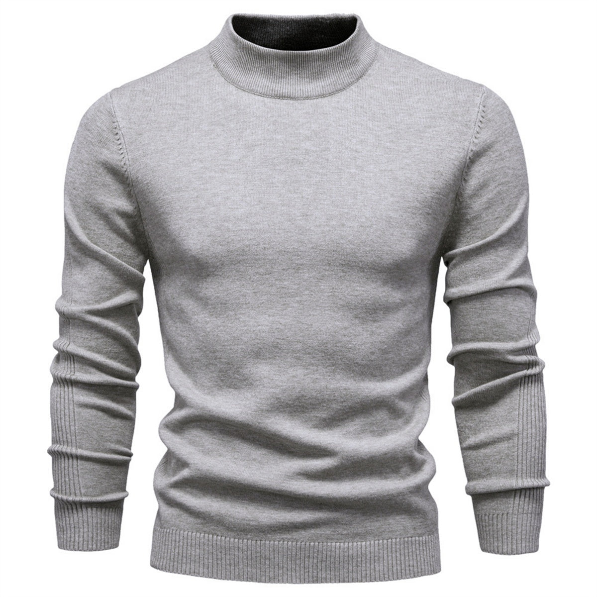 Men’s Solid Mockneck Pullover Sweater