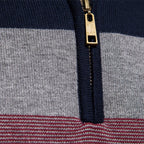 Men’s Striped Mock Neck Pullover Sweater