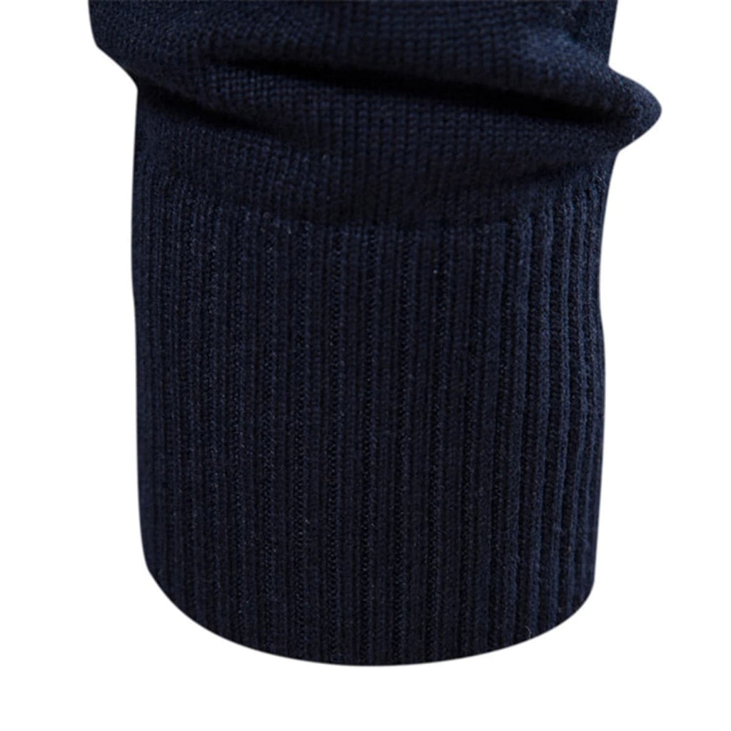 Men’s Striped Mock Neck Pullover Sweater